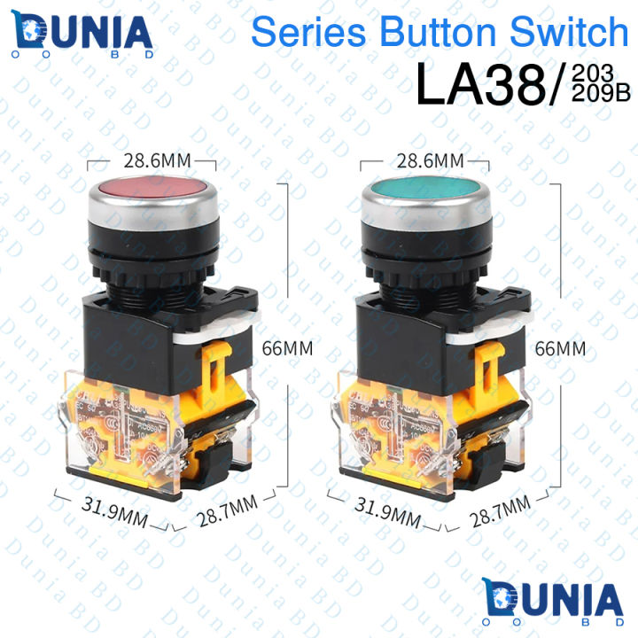 LA38%20Series%20Push%20Button%20Switch%2022mm%20203%20209B%20Green%20Industrial%20Series%20Button%20Switch%20-%20Image%203