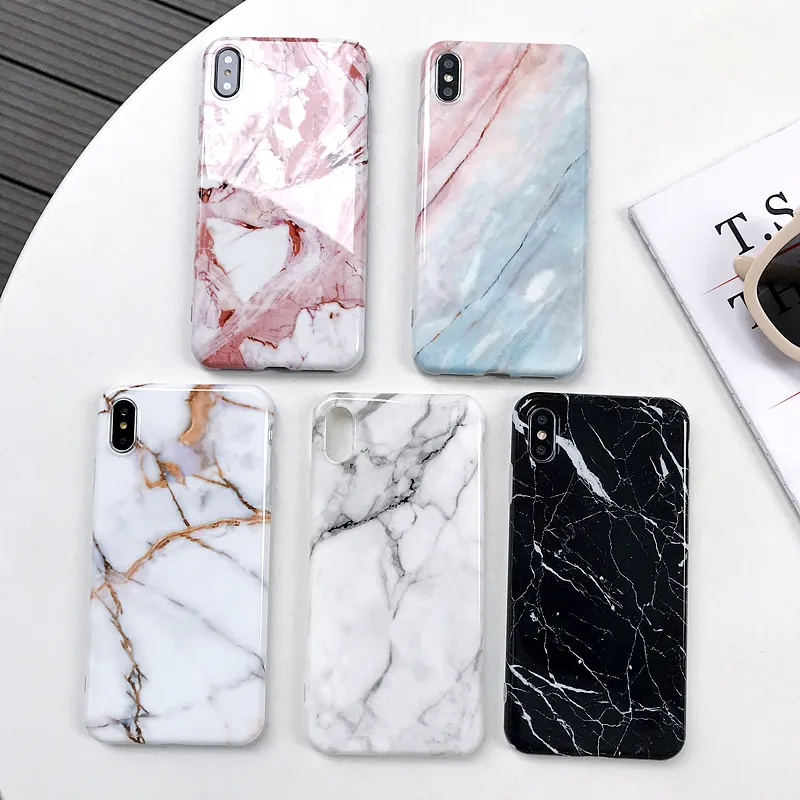 Marble case on For Coque iPhone 12 13 14 Pro Max 11 Plus X XR