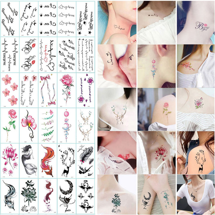 30pcs%20Waterproof%20Temporary%20Tattoo%20Stickers%20Removable%20Body%20Art%20Tattoos%20Water%20Transfer%20Flash%20Fake%20Tattoos%20-%20Image%203