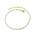 Summer Beach Enamel Ankle Bracelets Bohemian Green Blue Yellow Beads Stainless Steel Leg Chain Vintage Exquisite Foot Jewelry.