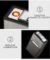 Newest Aluminum Plastic USB Charge Cigarete Storage Box Case Portable Container Lighter Multifunction Protection Tool Holder DHL. 