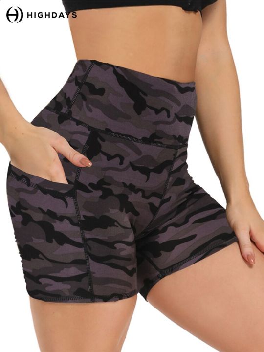 HIGHDAYS%20Solid%20Biker%20Shorts%20For%20Women%20With%20Pocket%20High%20Waist%20Fitness%20Workout%20Shorts%20Push%20Up%20Gym%20Yoga%20Pants%20Csual%20Sweatpant%20-%20Image%202