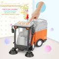 Children ulation Road Sweeper Toy Garbage Truck Sanitation Processing Street Car Model Light Music Back Birthday Toy Car Gift.