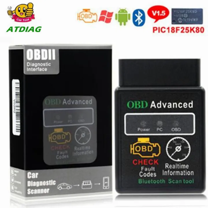 HHOBD Advanced ELM327 Bluetooth OBD2 V2.1 Check Fault Code Erase Trouble HH OBD V2.1 Code Scanner for Car Diagnostic