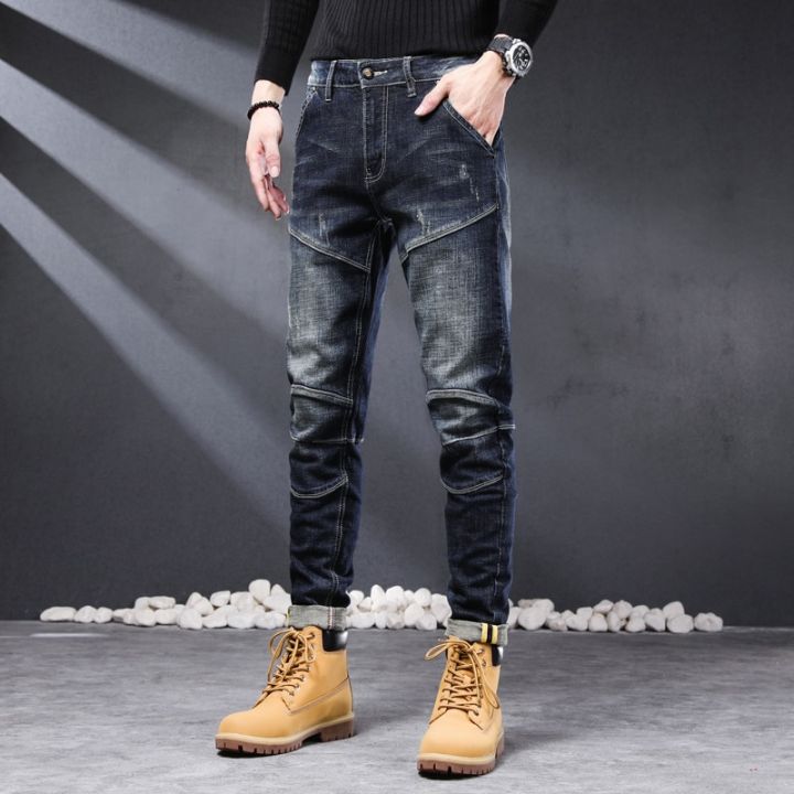 Brand%20Man%20Jean%20Stretch%20Slim%20Fit%20Dark%20Blue%20Streetwear%20Pants%20Original%20Man%20Jeans%20Patchwork%20Denim%20Trousers%202022%20Spring%20And%20Autumn%20-%20Image%205