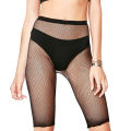 Sexy Women's Fishnet Socks Rhinestone Black Cycle Sports White Biker Shorts Pantyhose Mesh Sparkle Stockings Lingerie Half Short.