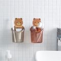 Brush Cup Wall Mounted Shaver Cartoon Self-adhesive Cups Self-draining Toothbrush Holder Bracket Restroom Essentials-Multicolor. 