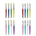 4pcs Children Tempera Hog Bristle Artist Brushes Set Round Flat Pointed Graffiti Paintbrush for Kids Students Beginners Artist. 