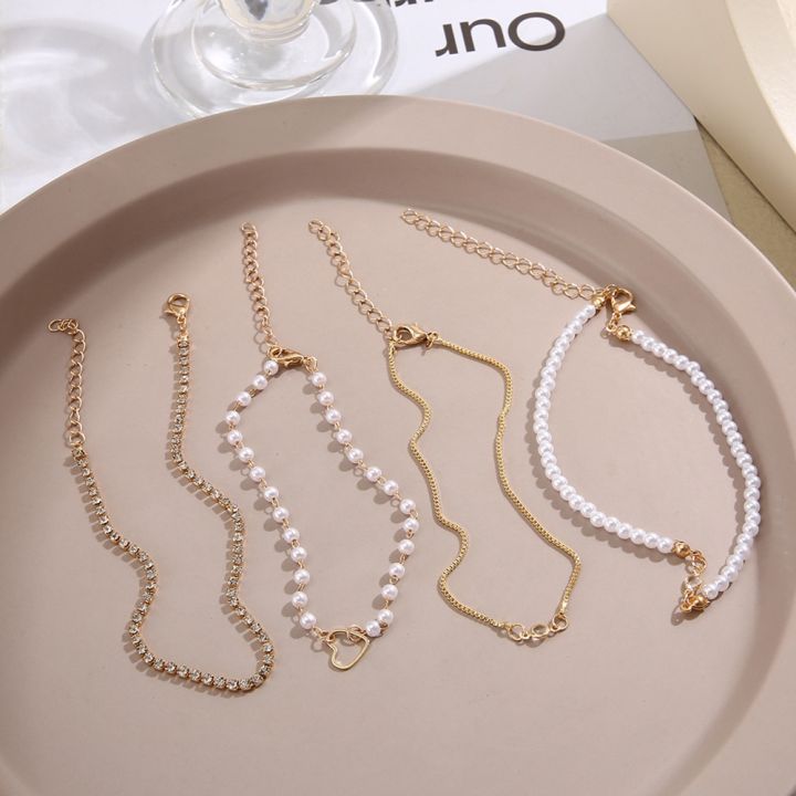 New%202024%20Peach%20Heart%20Pearl%20Bracelets%20Set%20for%20Women%20Multilayer%20Accessories%20-%20Image%204