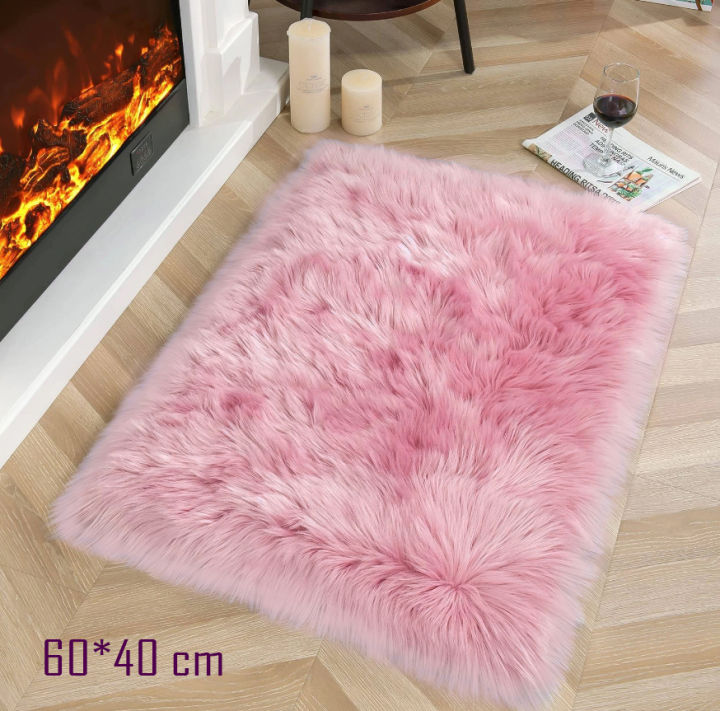 Soft Fur Carpet Fluffy Rugs for Kids Bedroom - 60x40cm