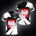 Poland Fire Graphic Customized Football Tees Summer Outdoor Streetwear Men's Fashion Jersey Loose Oversized Sportswear T-shirts. 