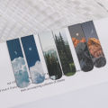 RHS Online 2PCS Misty Fantasy Series Landscape Magnetic Bookmarks Waterproof for Books Holder Share Book Markers Tab Decoration Bookmark.