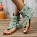 2024 Women Retro Sandals Gladiator Ladies Clip Toe Vintage Boots Casual Tassel Rome Fashion Summer Woman Shoes Female Sandalias Superman. 