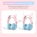 Cute Antlers/Cat Ear Wireless Bluetooth Headphone Gamer Earphone Gaming Headset With RGB Light For Child Kid Cute Girl Gifts.
