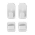2 Pair (4Pcs) Self Adhesive Plastic Hooks Holder Remote Control Sticky Hook Hanger TV Air Conditioner Key Wall Storage. 