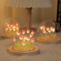 Tulip Glass Night Light Handmade Tabletop Atmosphere Light Decoration. 