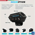 Motorcycle Helmet Communicator Intercom Headset Music Interphone Bluetooth 5.0 Waterproof, Hands-Free, Long Battery Life (Not Device to Device).