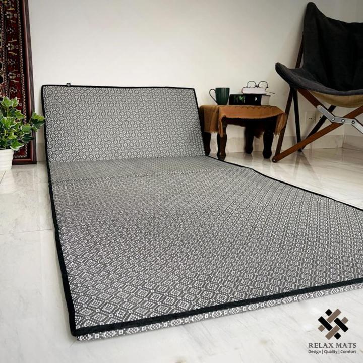 Relax Floor Mattress - Grey Block Pattern Sleeping Mat