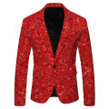 Shiny Gold Sequin Glitter Embellished Blazer Jacket Men Nightclub Prom Suit Blazer Men Costume Homme Stage Clothes For Singers.