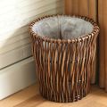 Retro Rattan Trash Can Dustbin Office Paper Bas Kitchen Garbage Bin Waste Basket Bathroom Toilet Paper Bucket Storage Bucket. 