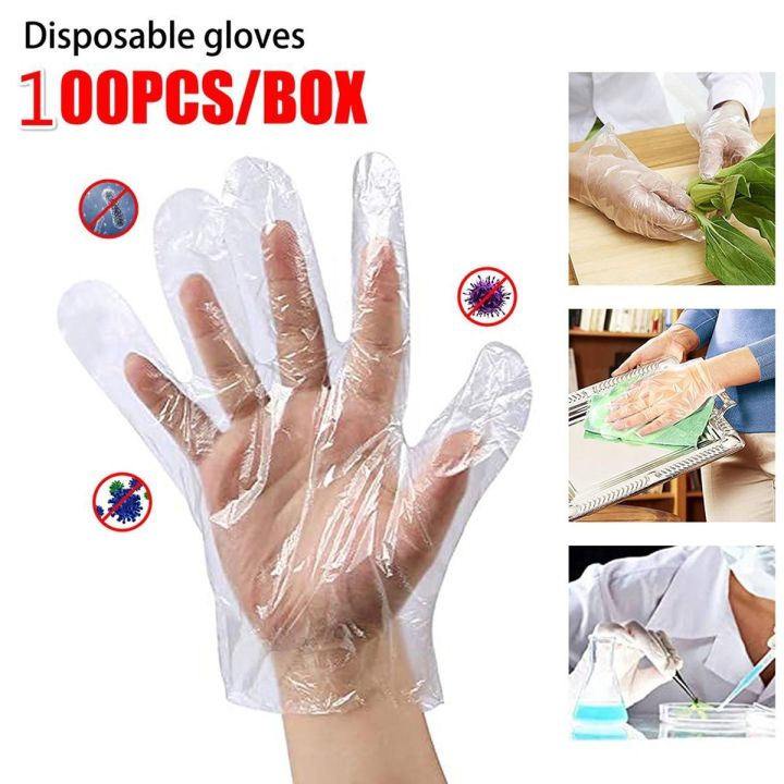 Disposable Gloves Latex Free Food Service Handling Prep Poly Gloves For Cooking, Kitchen, BBQ, Cleaning, Anti-Touch