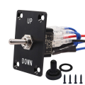 Momentary 6 Pin 3 Position (ON)-Off-(ON)UP/Down Polarity Reverse Switch Black Plastic,Metal.