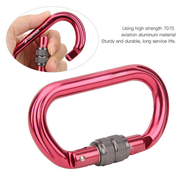 Climbing Carabiner 25KN Aluminum Red Outdoor Rock Safety