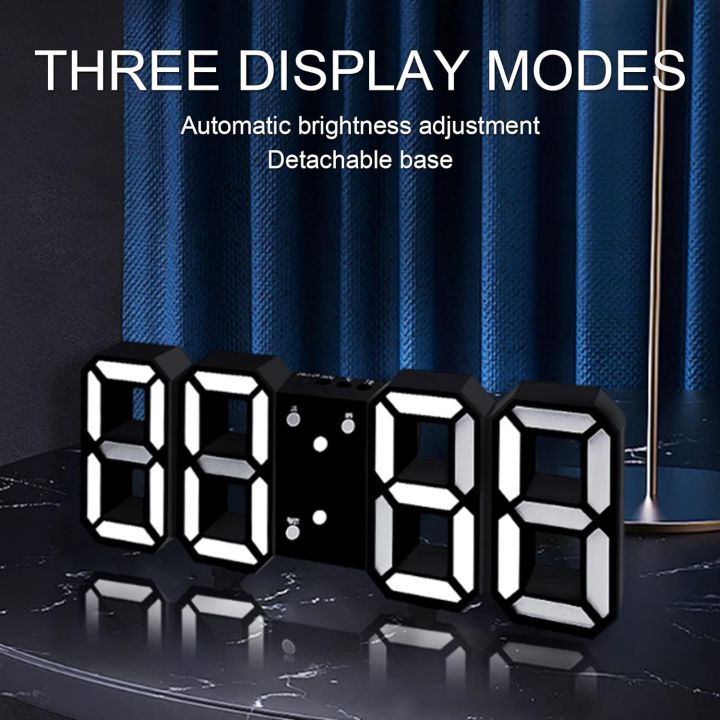 3D LED Digital Clock Electronic Table Clock Alarm Clock Wall Glowing Hanging Clocks - Wall Clock