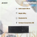 A4tech KRS-82 USB Wired Keyboard - Bangla Layout - FN Multimedia Key - Comfort Roundedge Keycaps - USB - For PC/Laptop - Black. 