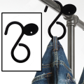 30 S-Hook or Jeans Hook Hanger Black Plastic Durable Hanger Best For hang jeans, shorts, cargos. 