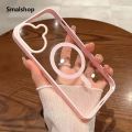 Luxury Acrylic Magnetic Clear Case For iPhone 16 15 14 13 12 11 Pro Max 16 Plus Magsafe Wireless Charge Hard PC Girls Pink Cover. 