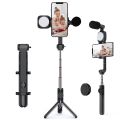 Andoer F3 Smartphone Video Kit Phone Video Rig with Rechargeable LED Video Light + Mini Microphone + Stretchable Selfie Stick Tripod-black. 