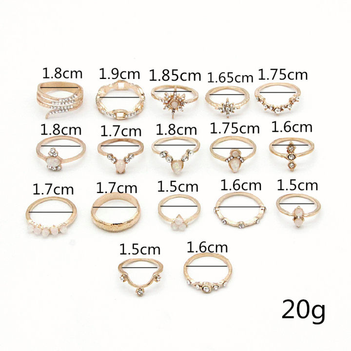 Hypoallergenic%20Alloy%20&%20Silver/Gold%20Plated%2017-Piece%20Vintage%20&%20Bohemian%20Stackable%20Finger%20Ring%20Set%20%E2%80%93%20Stylish%20Jewellery%20for%20Women%20and%20Girls%20-%20Image%203