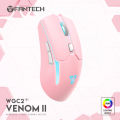 FANTECH WGC2 VENOM II VIBE 2.4G Wireless Gaming Mouse Pixart 3212 2400DPI RGB Rechargeable Mouse Ergonomic Mice Gaming Gammer For Laptop PC Pink.