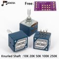 1PC Japan ALPS RK27 Volume LOG Stereo Potentiometer 2-gang Dual 10K/20K/50K/100K/250K  Potentiometer Knurled Shaft + PCB - Knurled Shaft  250KA. 