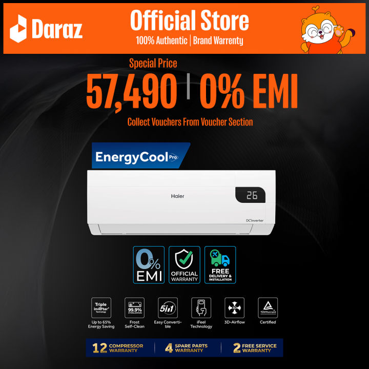 Haier 1.6 Ton EnergyCool Inverter AC [HSU-19EnergyCool(INV)(Pro)]