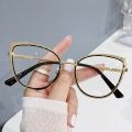 Retro Anti-Blue Light Women Cat Eye Eyeglasses Frame Brand Designer Oversized Optical Glasses Frames Clear Glasses. 