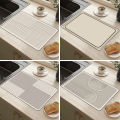 Diatom Mud Kitchen Pad Countertop Drainage Wash Free Drying Pad Coffer Machine Mat Tea Table Insulation PadTableware Drying Pad.