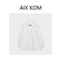 AIX KOM|Fashionable Designer Lapel Fashion Casual All-Match Light Luxury Temperament Shirt Solid Color Simple.