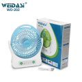 WEIDASI WD-202 Rechargeable 2400mAh Battery Strong Wind Portable Desk Fan With LED Lamp. 