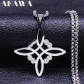 (New)Witchcraft tainle teel Witch' Irih Knot Necklace Chain Men/Women ilver Color Wicca Necklace Witch Knot Witch Knot. 