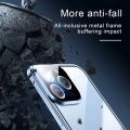 360°Full Protection Metal Magnetic Double Sided Glass Snap Lock Case For iPhone 15 Pro Max 14 12 11 13 Pro Max Plus Bumper Cover. 