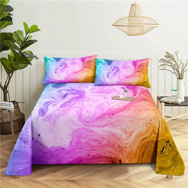 Marble%20Gold%20Bedding%20Sheet%20Home%20Digital%20Printing%20Polyester%20Bed%20Flat%20Sheet%20With%20Pillowcase%20Print%20Bed%20Sheet%20-%20Image%202