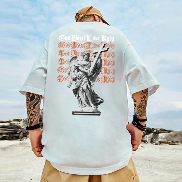 Modern%20Creative%20Sculpture%20Print%20Men%20Cotton%20T-Shirts%20Personality%20Street%20Hip%20Hop%20Short%20Sleeve%20Trend%20Vintage%20O-Neck%20Mans%20Clothing%20-%20Image%202