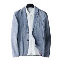 2023 New Fashion Summer Spring Blazer Two Pure Bottom Breathable Cotton Linen Coat Men's Suit Jacket 1 Pieces( Only Jacket ).