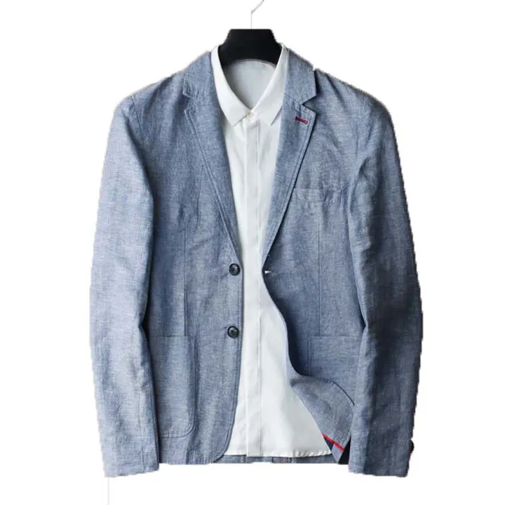 2023%20New%20Fashion%20Summer%20Spring%20Blazer%20Two%20Pure%20Bottom%20Breathable%20Cotton%20Linen%20Coat%20Men's%20Suit%20Jacket%201%20Pieces(%20Only%20Jacket%20)%20-%20Image%204