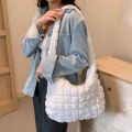 Foreign trade wholesale 2023 new ruffled cloud ladies handbag large capacity shoulder crossbody bag color-blocked tote bag.