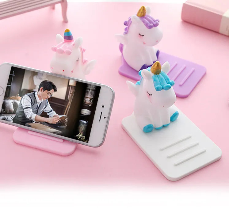 Cartoon silicone lazy cartoon mobile phone holder Unicorn car