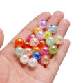 St. kunkka 10/20pcs 12 16mm Acrylic Crack Plating Beads Colorful Spaced Round Beads For DIY Bracelets Necklaces Jewelry Jewelry Accessories Making.
