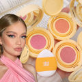 Girl's Air Cushion Blush Cream Strawberry Pink Face Blusher Natural Matte Cheek Tint Rouge Contour Blush with Sponge Puff. 